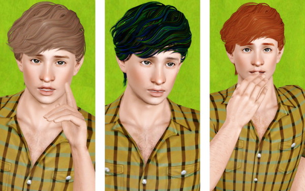 Layered hairstyle for boys   Skysims 51 retextured by Beaverhausen for Sims 3