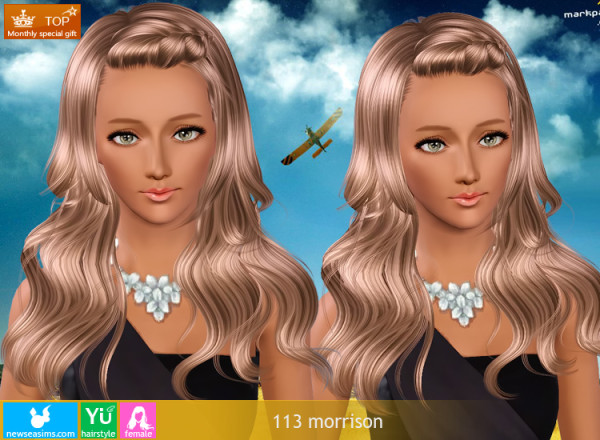 Rolled bangs hairstyle 113 Marrisan by NewSea for Sims 3