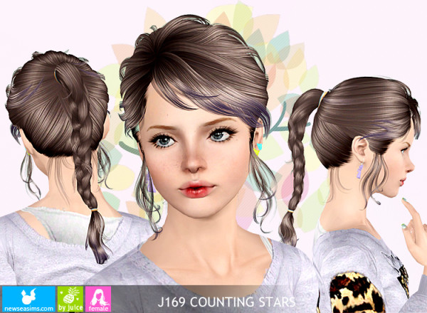 Sport braid hairstyle J169 Counting Stars by New Sea for Sims 3