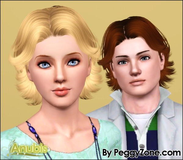Glamour hairstyle Peggy`s 0078 retextured by Anubis for Sims 3