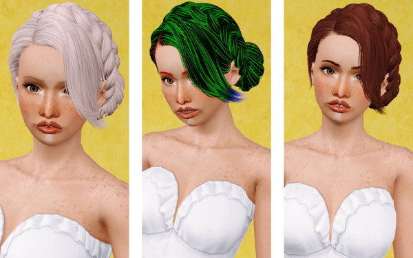 Cool braided crown hairstyle Skysims 124 retextured by Beaverhausen for Sims 3