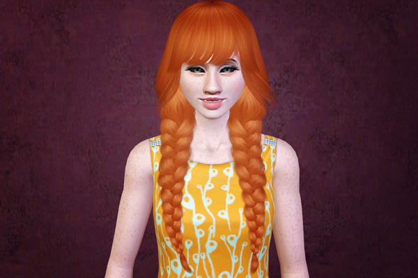 Double braids hairstyle   Raon retextured by Beaverhausen for Sims 3