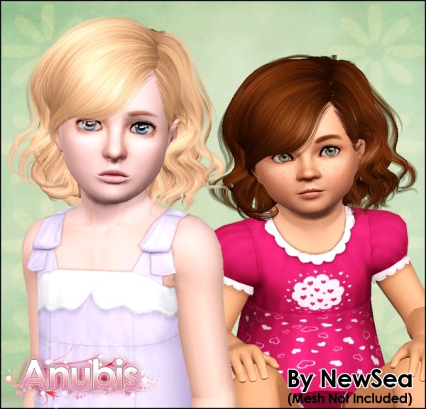 Curly bob with bangs hairstyle NewSeas Only You retextured by Anubis for Sims 3