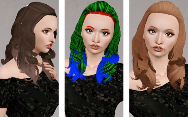 The island wave hairstyle retextured by Beaverhausen for Sims 3