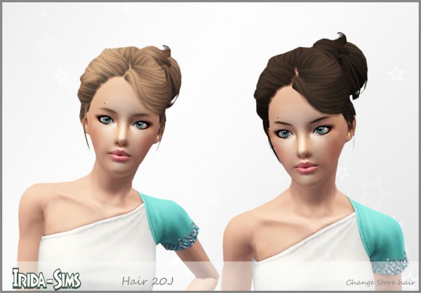 Wavy bun in  one side hairstyle   hair 20J by Irida for Sims 3