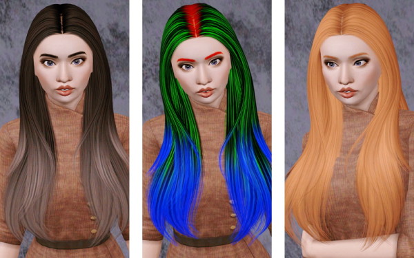 Streak Lightning hairstyle   Nightcrawler’s 02 retextured by Beaverhausen for Sims 3