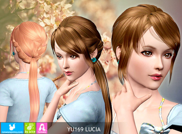 Elegance ponytail hairstyle YU169 Lucia by New Sea for Sims 3