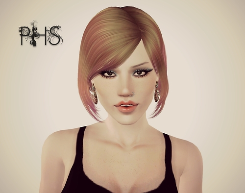 Long corners bob hairstyle Alesso Shine Retextured by Phantasia for Sims 3
