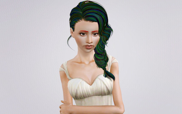 Braid hairstyle Skysims retextured by Beaverhausen  for Sims 3