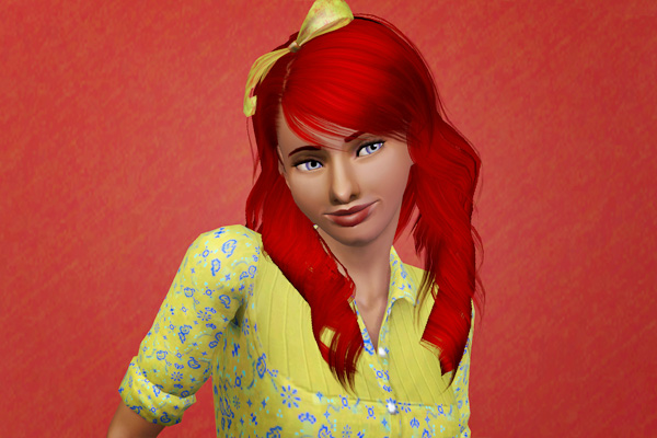 Twisted hairstyle retextured by Beaverhausen for Sims 3