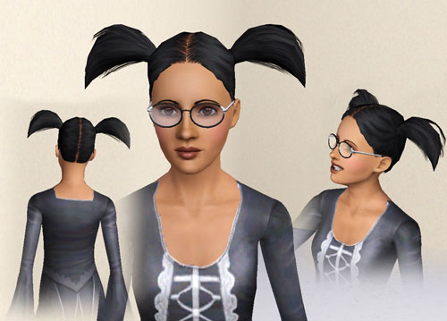 Crazy double pigtails retextured by Kiara 24 for Sims 3