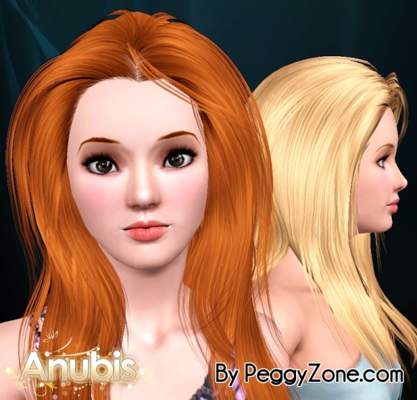 Volume shiny hair Peggy`s 627 retextured by Anubis for Sims 3