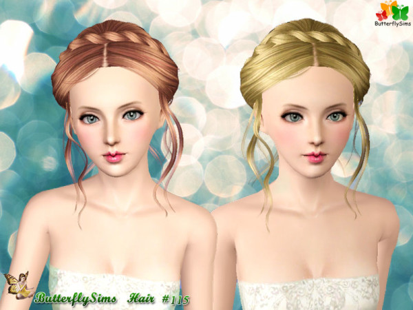 Braided crown hairstyle 115 by Butterfly for Sims 3