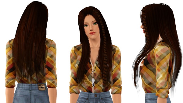 Small Side braid retextured by Rayne`s Factory for Sims 3