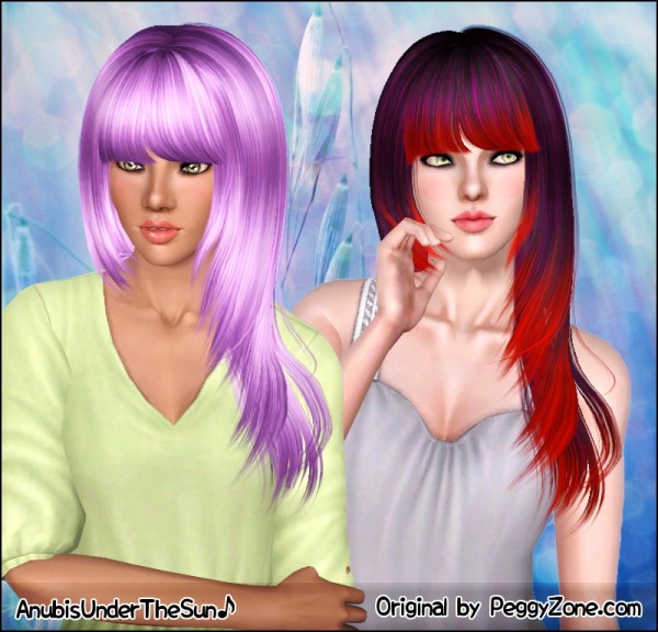 Fringed bangs Peggy`s 881 hairstyle retextured by Anubis for Sims 3