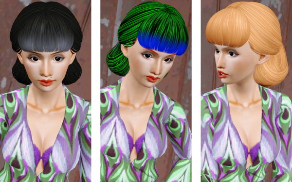 Prom chignon hairstyle Butterfly`s 83 retextured by Beaverhausen for Sims 3