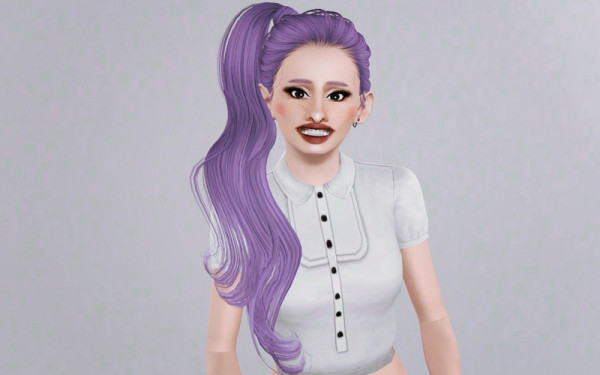 Dimensional side ponytail   Sky Sims 59 retextured by Beaverhausen for Sims 3