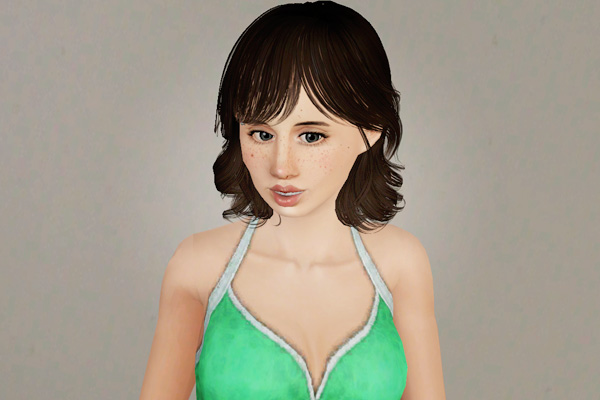 Pretty medium haistyle with bangs   Sky Sims 44 retextured by Beaverhausen for Sims 3