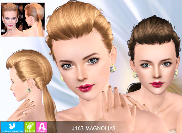 Up Do Ponytail hairstyle J163 Magnolias by New Sea for Sims 3