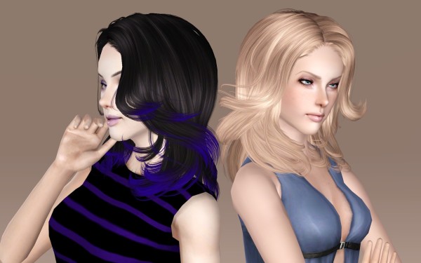Curled peaks hairstyle NewSea`s BadgerGame retextured by Bring Me Victory for Sims 3