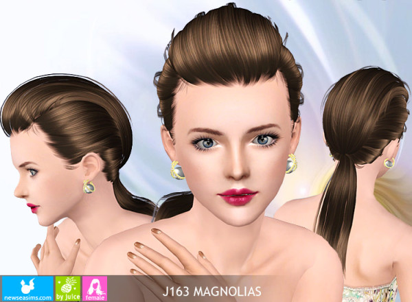 Up Do Ponytail hairstyle J163 Magnolias by New Sea for Sims 3