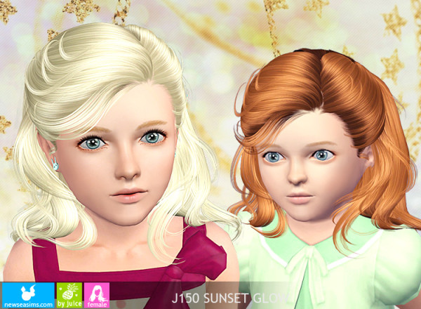 Highlighted hairstyle J150 SunsetGlow by NewSea for Sims 3