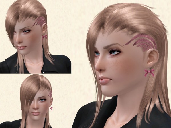 Shaved on one side hairstyle  for Sims 3