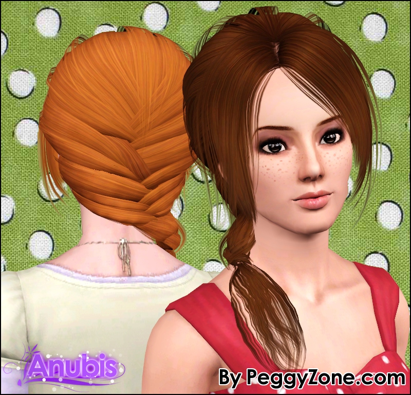 Прически все мечтают Formal side ponytail hairstyle Peggy`s 507 retextured by Anubis - Sims 3 Hairs