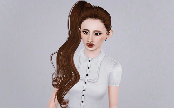 Dimensional side ponytail   Sky Sims 59 retextured by Beaverhausen for Sims 3