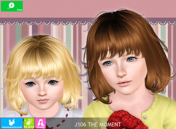 Wavy bob with bangs J106 The Moment by NewSea for Sims 3