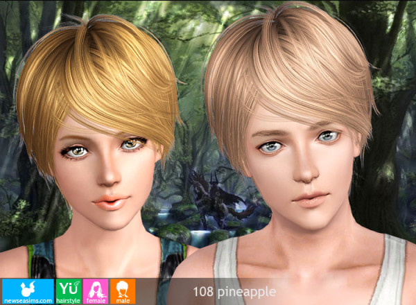 Pixie crop hairstyle 108 Pineapple by NewSea for Sims 3