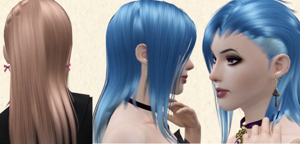 Shaved on one side hairstyle  for Sims 3