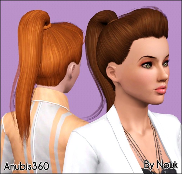 Ponytail with volumnos caught bangs hairstyle retextured by Elexis at Mod The Sims for Sims 3