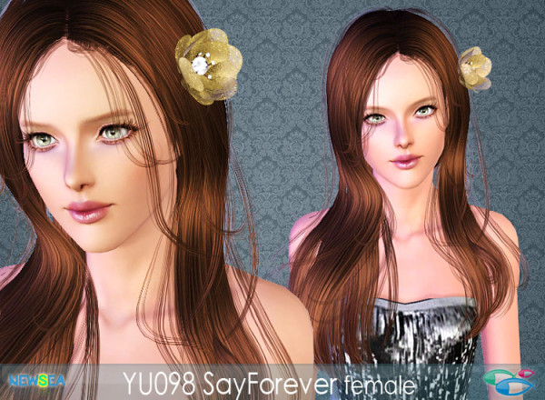 Glossy hairstyle   YU 098 Say Forever NewSea for Sims 3
