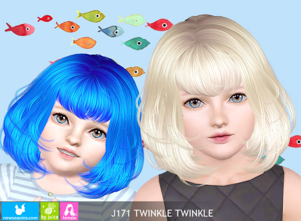 Chin lenght hairstyle with bangs   J171 Twinkle Twinkle by NewSea for Sims 3