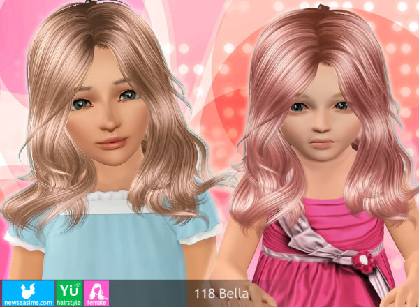 Glossy middle parth hairstyle 118 Bella by NewSea for Sims 3