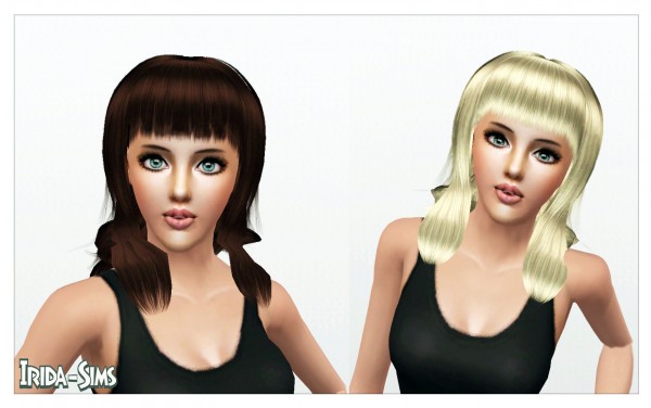 Double knotted with bangs hairstyle   Fabi by Irida for Sims 3