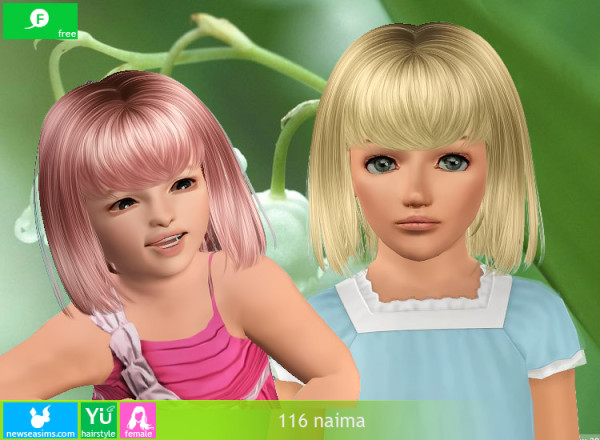 Long bob with bangs hairstyle 116 Naima by NewSea for Sims 3