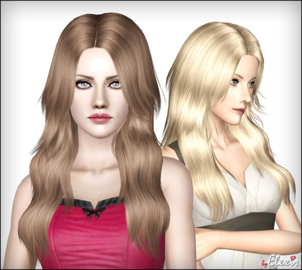 Long And Wavy hairstyle   Diamond Rose by Elexis at Mod The Sims for Sims 3
