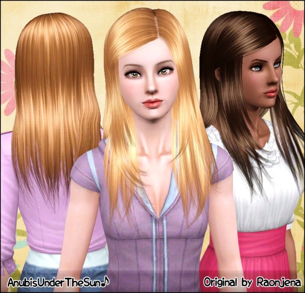 Thin hairstyle Raonjena 029 retextured by Anubis for Sims 3