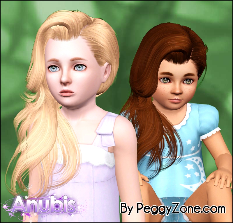 Long shag with side bangs Peggy`s retextured by Anubis - Sims 3 Hairs