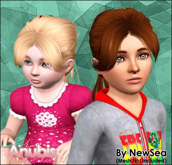 Middle parth bangs hairstyle NewSeas Brooklyn retextured by Anubis for Sims 3