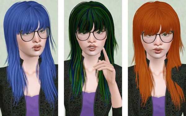 California Layers hairstyle   Newsea’s Crow retextured by Beaverhausen for Sims 3