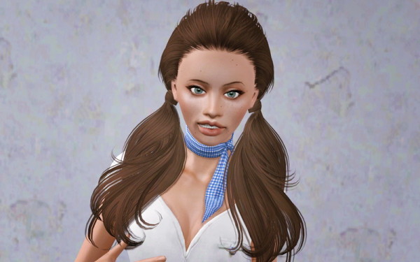 Double wrapped ponytails hairstyle Skysims 88 retextured by Beaverhausen  for Sims 3