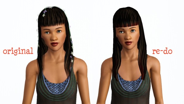 Straight with bangs hairstyle Hello Sweetie by spladoum  for Sims 3
