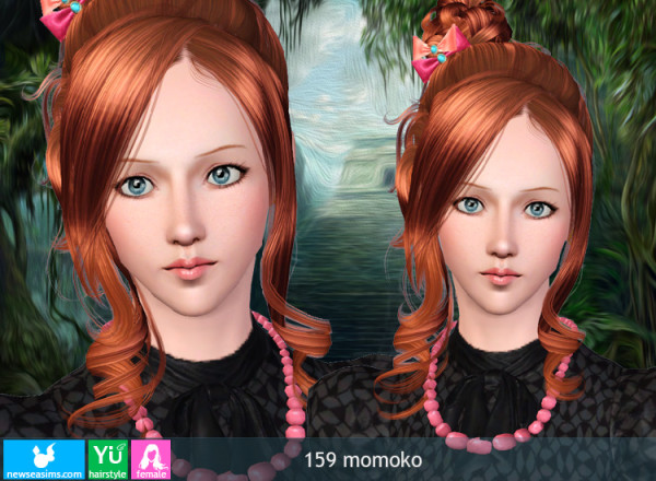 Flower topknot 159 Momoko by NewSea for Sims 3