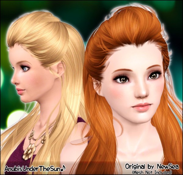 Fresh hairstyle Newsea’s Swallow Tail retextured by Anubis for Sims 3