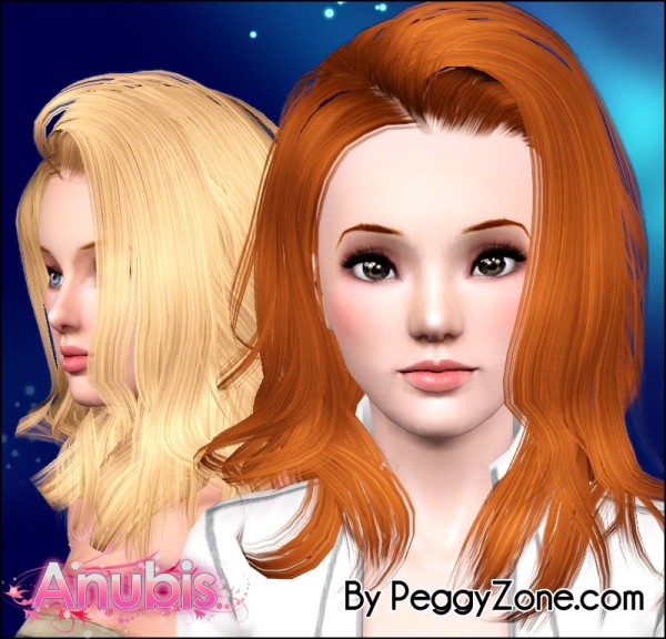 Covering shoulders hairstyle Peggy`s 704 retextured by Anubis for Sims 3