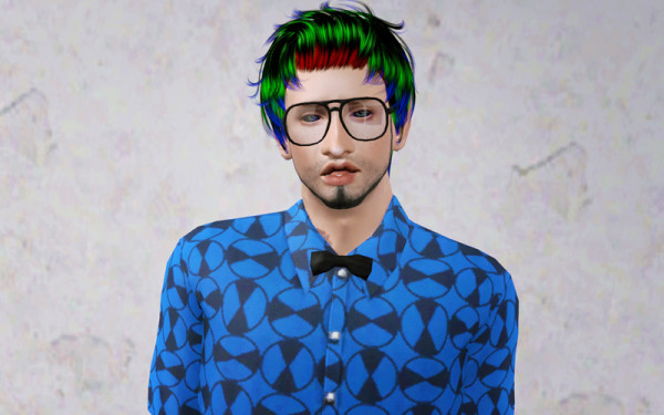 Thrown back hairstyle   Newsea’s Benjamin retextured by Beaverhausen for Sims 3