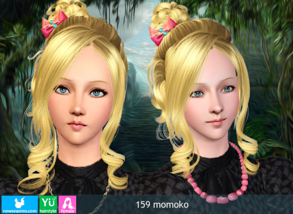 Flower topknot 159 Momoko by NewSea for Sims 3